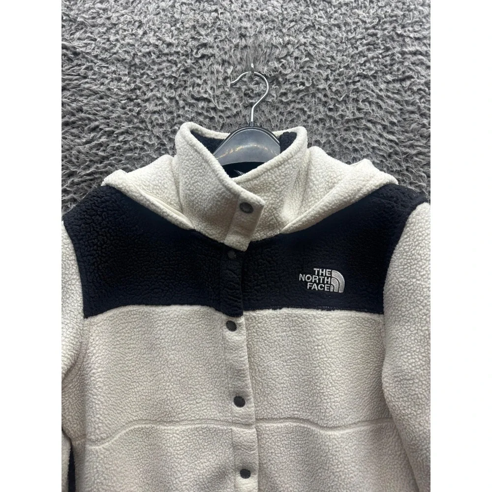 The North Face Gemma Fleece Hooded Sherpa Jacket White Black Womens Size M - Picture 3 of 14